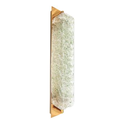 Luxury Gold 24k Wall Sconces With Green Graniglia Murano Glass Set of Two