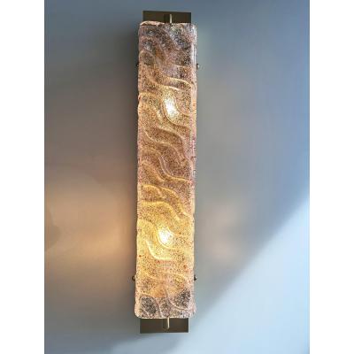 Luxury Gold Wall Sconces With Ametista Graniglia Murano Glass Set of Two