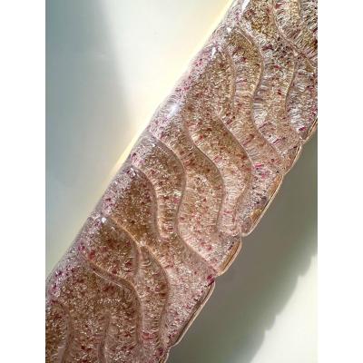Luxury Gold Wall Sconces With Pink Ametista Graniglia Murano Glass Set of 2