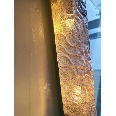 Luxury Gold Wall Sconces With Pink Ametista Graniglia Murano Glass Set of 2