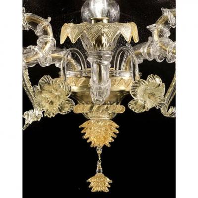 Luxury Imperial Venetian Ca Rezzonico Murano Glass With Gold Leaf and Flowers