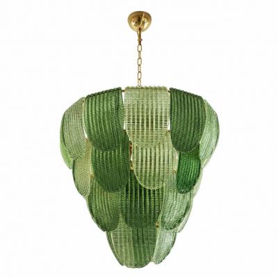 Luxury Multi Green Petals Murano Glass Chandelier Contemporary Simoeng Design
