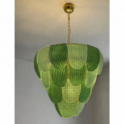 Luxury Multi Green Petals Murano Glass Chandelier Contemporary Simoeng Design
