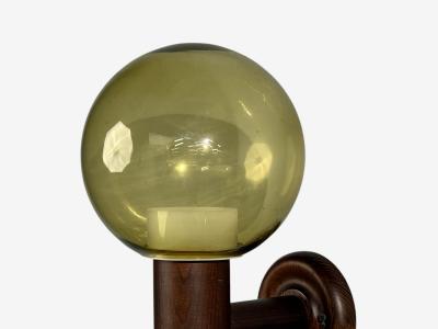 Luxus Vittsj Impressive Wall Sconces Dark Pine Tinted Glass Sweden 1960s