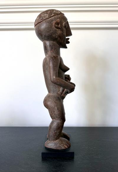 Lwalwa Mother Figure Holding Baby DR Congo Africa with Provenance