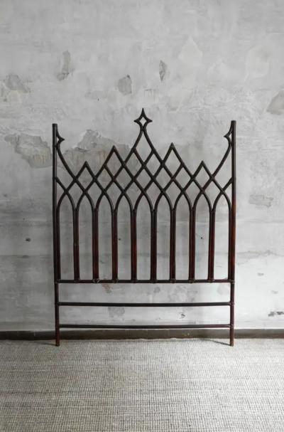 Lyda Levi Large curved bamboo headboard Lyda Levi for Mcguire San Francisco 1970