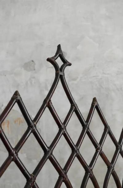 Lyda Levi Large curved bamboo headboard Lyda Levi for Mcguire San Francisco 1970