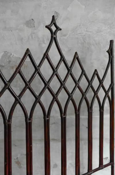 Lyda Levi Large curved bamboo headboard Lyda Levi for Mcguire San Francisco 1970