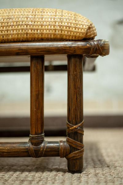 Lyda Levi Pair Of Wooden Ottomans By Lyda Levi For Mcguire San Francisco 1970S