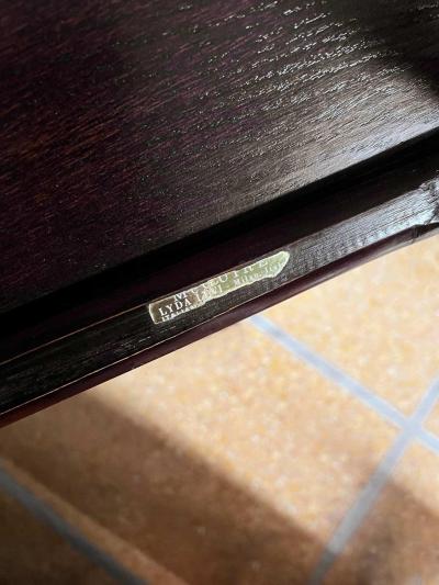 Lyda Levi Pair of Wooden Tables with Leather Bindings by Lyda Levi Mcguire San Francisco