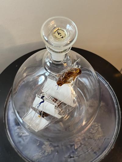 Lymington Glass Mystiques Company EXTRAORDINARY HANDBLOWN GLASS SHIP IN BOTTLE DECANTOR