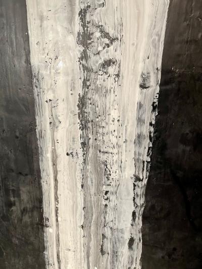 Lynn Basa Encaustic Black and White Stripe Panel Camino 2018