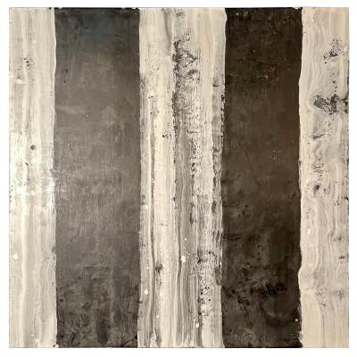 Lynn Basa Encaustic Black and White Stripe Panel Camino 2018