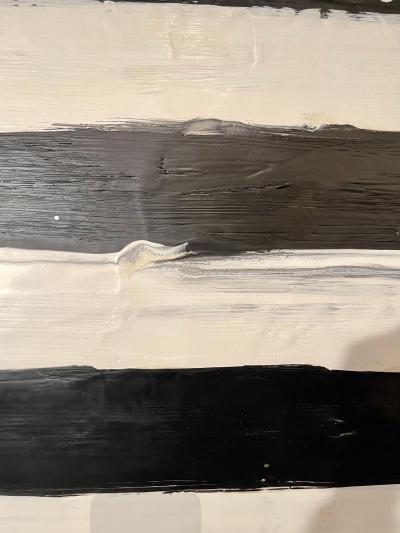 Lynn Basa Encaustic Black and White Stripe Panel Not So Simple 2012
