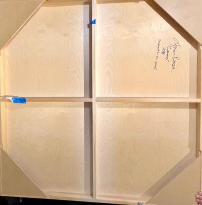 Lynn Basa Lynn Basa Encaustic Black and White Stripe Panel Camino 2018