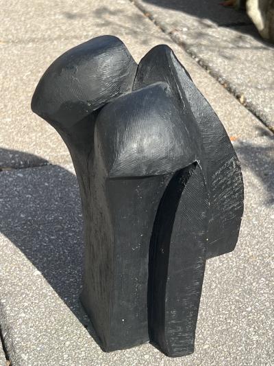 Lynn Chadwick SIGNED POST MODERNIST BLACK TERRACOTTA FIGURES