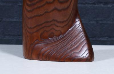 Lynn F Mrs Lawrence D Egbert Lynn Lawrence Carved Biomorphic Oak Table Lamp for Modeline of CA