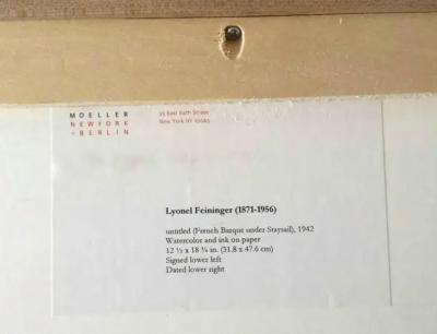 Lyonel Feininger Bauhaus Untitled French Barque under Staysail 