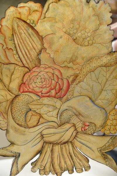 M E Fager PAIR Floral EGLOMIS REVERSE MIRROR PAINTINGS by WILLIAM EDGAR FAGER