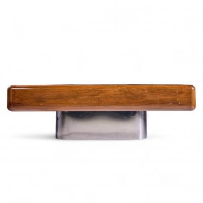 M F Harty M F Harty for Stow Davis Mid Century Walnut Chrome and Glass Executive Desk