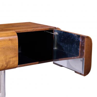 M F Harty M F Harty for Stow Davis Tomorrow Chrome and Walnut Floating Credenza