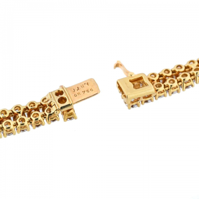 M GERARD 18K YELLOW GOLD 80 CARAT ROUND DIAMOND COLLAR DROP NECKLACE