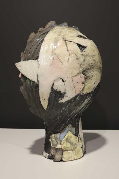 M Large Signed Abstract Ceramic Sculpture