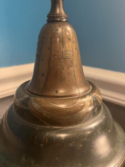 M POINCET FRENCH ART DECO BRONZE STYLIZED FLOWER DINANDERIE VASE LAMP BY M POINCET