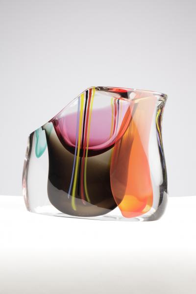 M Tosso M Tosso Murano Glass Vase Signed