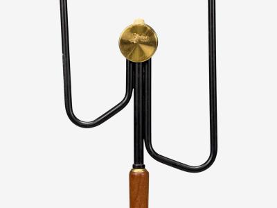 M llers Armatur Eskilstuna Floor Lamp Lacquered Metal Teak Sweden 1950s