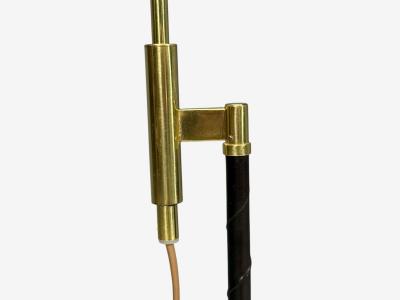 M llers Armatur Eskilstuna Floor Lamp Leather Brass Sweden 1950s