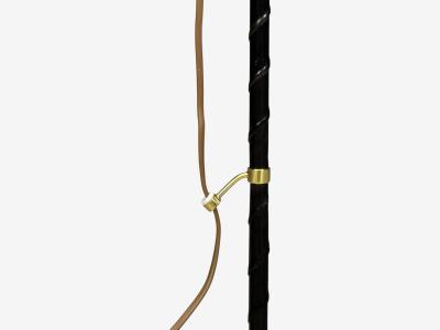 M llers Armatur Eskilstuna Floor Lamp Leather Brass Sweden 1950s