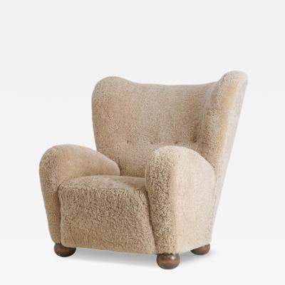 M rta Blomstedt Highback M rta Blomstedt Aulanko Armchair in Honey Natural Sheepskin 1940s
