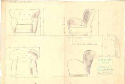 M rta Blomstedt M rta Blomstedt Original Aulanko Lounge Chair In Sheepskin Steel Legs 1939