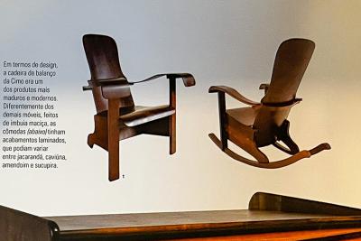 M veis Cimo Brazilian Mid Century Rocking Chair in Bentwood Moveis Cimo 1950s