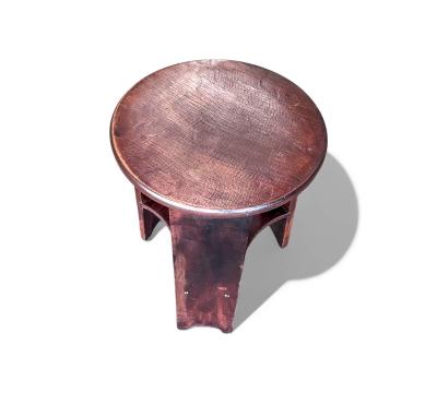 M veis Cimo Brazilian Mid Century Three Legged Round Stool in Hardwood Cimo