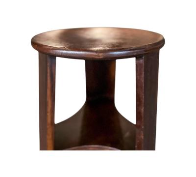 M veis Cimo Brazilian Mid Century Three Legged Round Stool in Hardwood Cimo