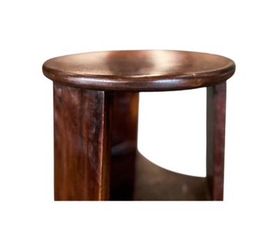M veis Cimo Brazilian Mid Century Three Legged Round Stool in Hardwood Cimo