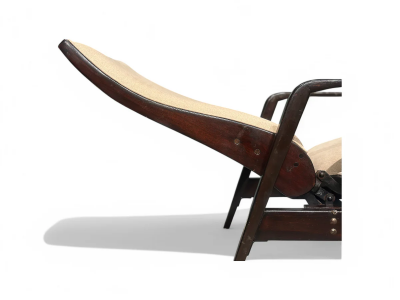 M veis Gerdau Reclining Sun Chaise Lounge in Hardwood Ultrasuede Walter Gerdau 1940s