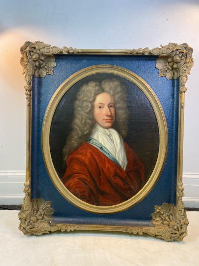 MAGNIFICENT ANTIQUE PORTRAIT OF ARISTOCRAT OIL PAINTING