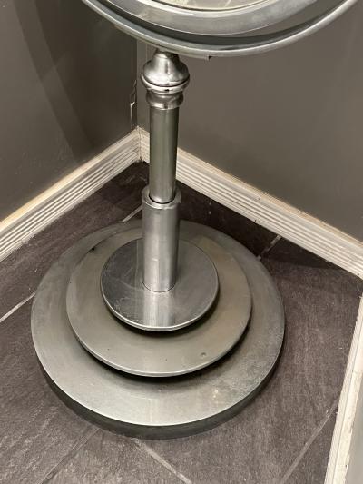 MAGNIFICENT ART DECO MODERNIST CHROME FRAMED SWIVELING DRESSING MIRROR