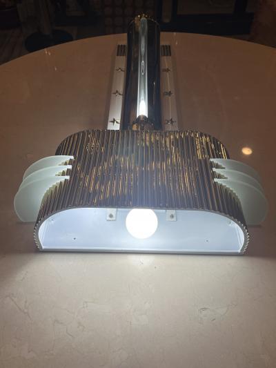 MAGNIFICIENT ART DECO BRASS AND GLASS SCONCES WITH STAR ACCENTS