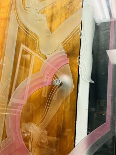 MAGNIFICIENT LARGE SCALE ART DECO REVIVAL CARVED GLASS PANELS