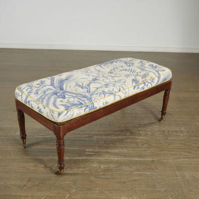 MAHOGANY REGENCY PERIOD CANED BENCH