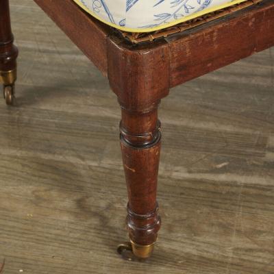 MAHOGANY REGENCY PERIOD CANED BENCH
