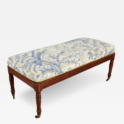 MAHOGANY REGENCY PERIOD CANED BENCH