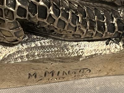 MARCELLO MINOTTO RARE SUPERB NINE PIECE SEA THEMED SILVER PIECE SET ON MIRROR TRAY BY BUCCELLATI