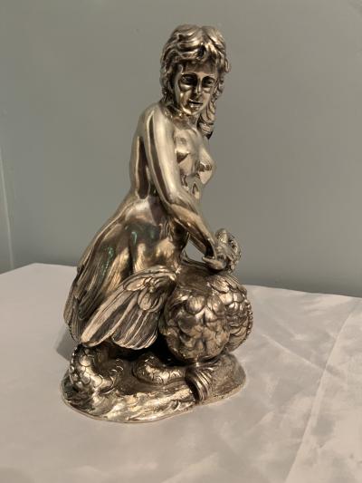 MARCELLO MINOTTO RARE SUPERB NINE PIECE SEA THEMED SILVER PIECE SET ON MIRROR TRAY BY BUCCELLATI