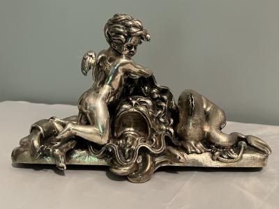 MARCELLO MINOTTO RARE SUPERB NINE PIECE SEA THEMED SILVER PIECE SET ON MIRROR TRAY BY BUCCELLATI