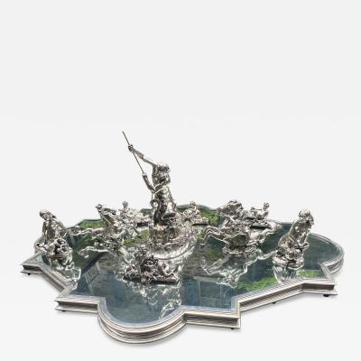 MARCELLO MINOTTO RARE SUPERB NINE PIECE SEA THEMED SILVER PIECE SET ON MIRROR TRAY BY BUCCELLATI